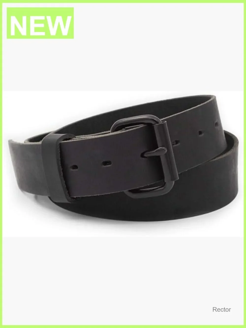 Made in USA Full Grain Leather Men's Belt - Roller Buckle 1.5 inch